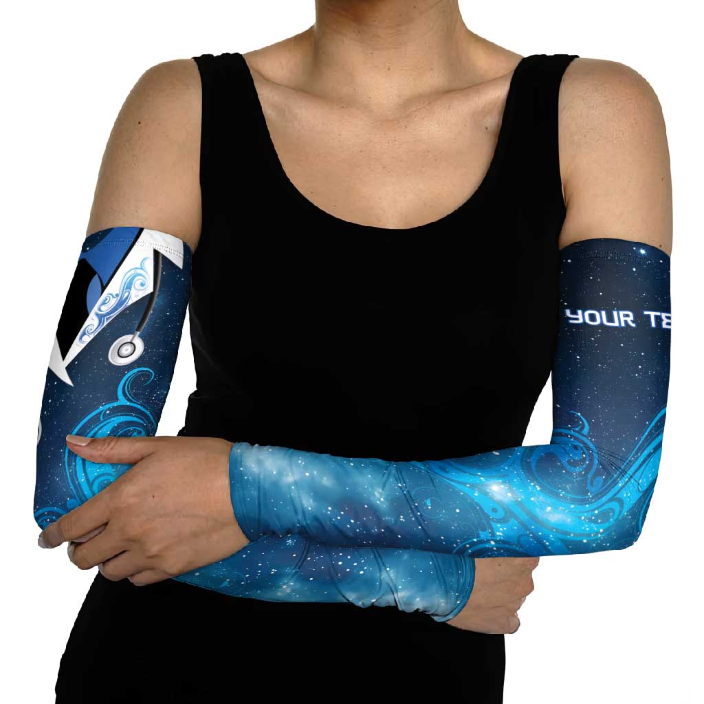 New Zealand Nurses RN Personalised Arm Sleeves Galaxy Stethoscope Maori Motif LT9 - Polynesian Pride