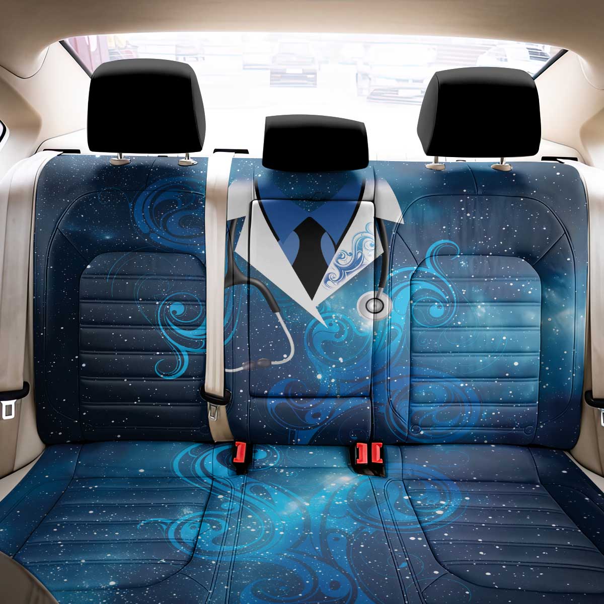 New Zealand Nurses RN Back Car Seat Cover Galaxy Stethoscope Maori Motif LT9 - Polynesian Pride