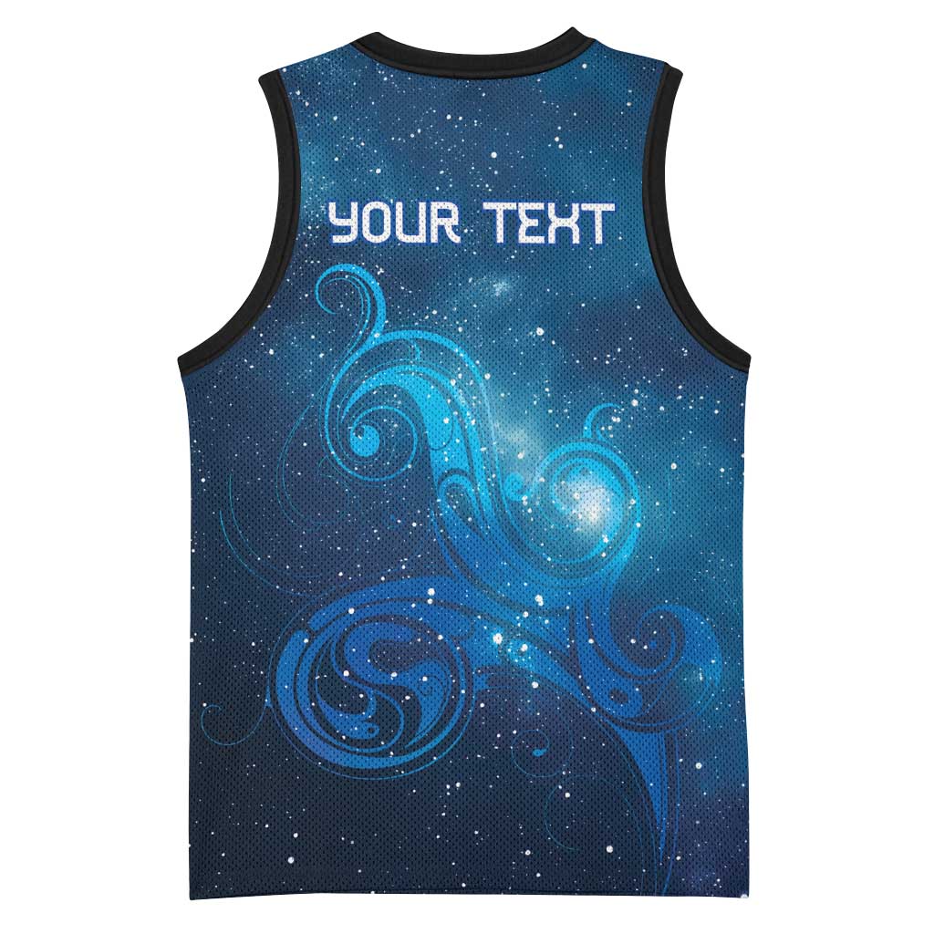 New Zealand Nurses RN Personalised Basketball Jersey Galaxy Stethoscope Maori Motif LT9 - Polynesian Pride