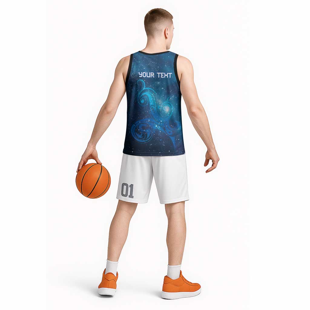 New Zealand Nurses RN Personalised Basketball Jersey Galaxy Stethoscope Maori Motif LT9 - Polynesian Pride