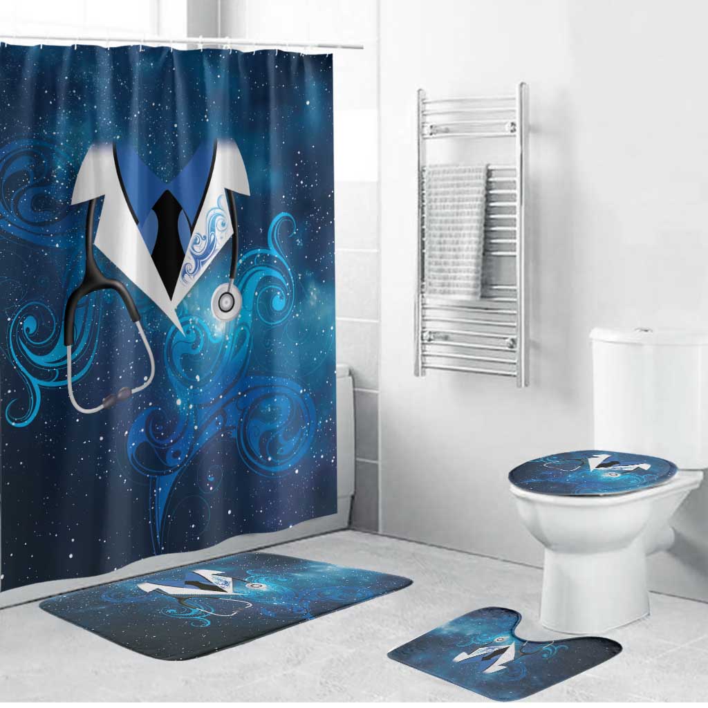 New Zealand Nurses RN Bathroom Set Galaxy Stethoscope Maori Motif LT9 Bathroom Set (4 pcs) Galaxy - Polynesian Pride