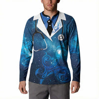 New Zealand Nurses RN Personalised Button Sweatshirt Galaxy Stethoscope Maori Motif LT9 - Polynesian Pride