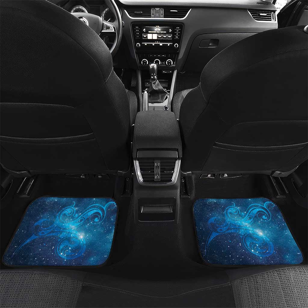 New Zealand Nurses RN Personalised Car Mats Galaxy Stethoscope Maori Motif LT9 Set 2pcs - Back Galaxy - Polynesian Pride