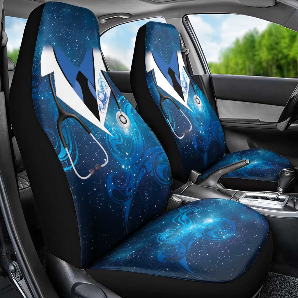New Zealand Nurses RN Car Seat Cover Galaxy Stethoscope Maori Motif LT9 - Polynesian Pride