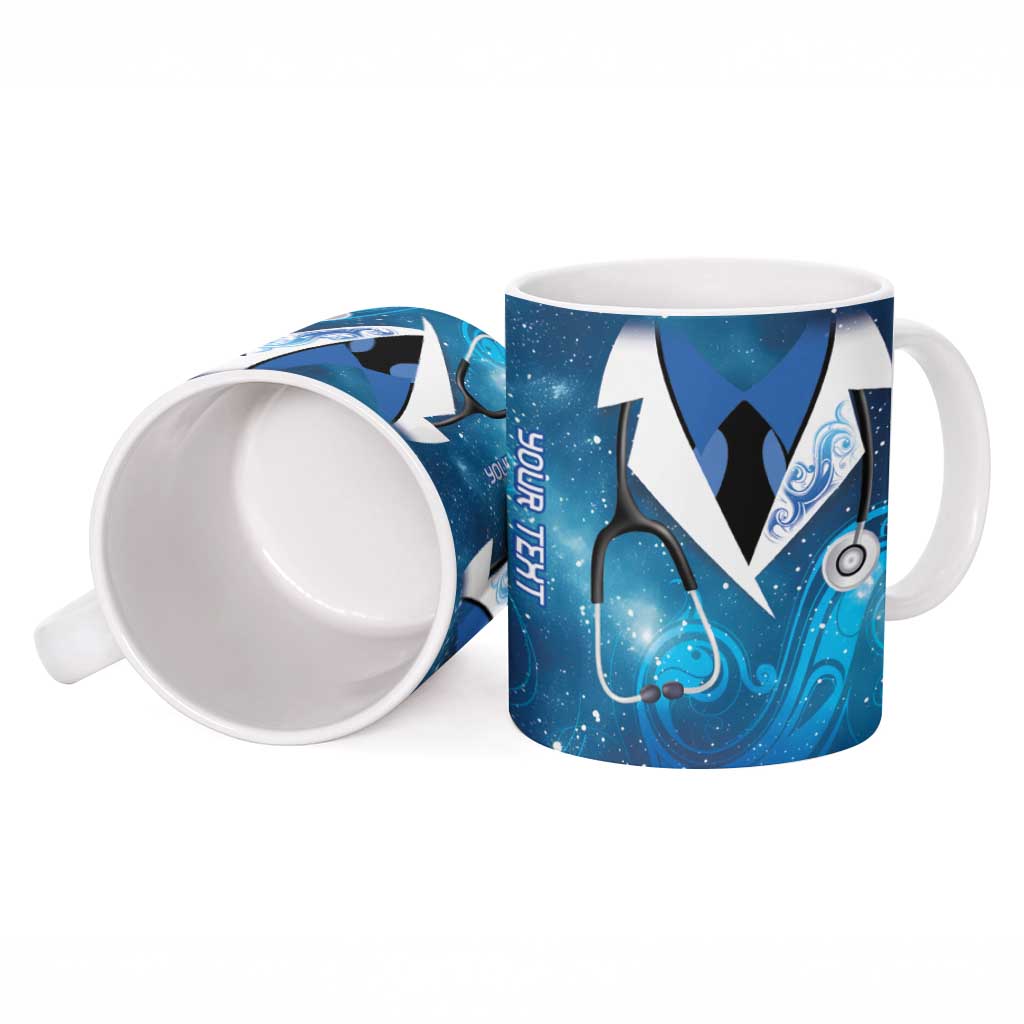 New Zealand Nurses RN Personalised Ceramic Mug Galaxy Stethoscope Maori Motif LT9 - Polynesian Pride