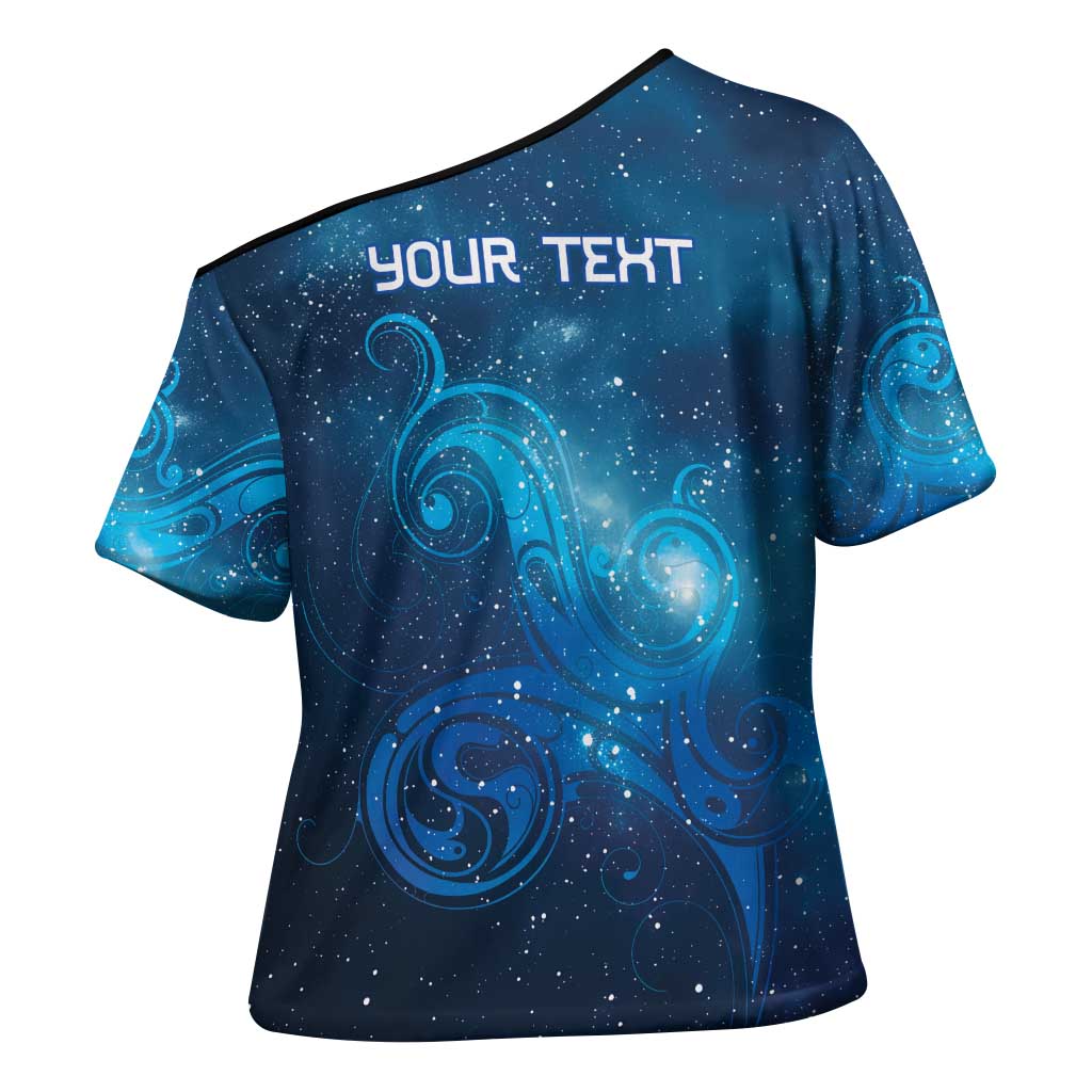 New Zealand Nurses RN Personalised Cross Shoulder Shirt Galaxy Stethoscope Maori Motif LT9 - Polynesian Pride