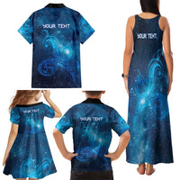New Zealand Nurses RN Personalised Family Matching Tank Maxi Dress and Hawaiian Shirt Galaxy Stethoscope Maori Motif