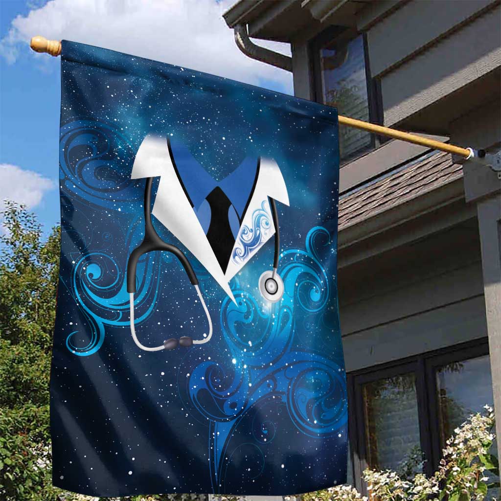 New Zealand Nurses RN Garden Flag Galaxy Stethoscope Maori Motif LT9 - Polynesian Pride