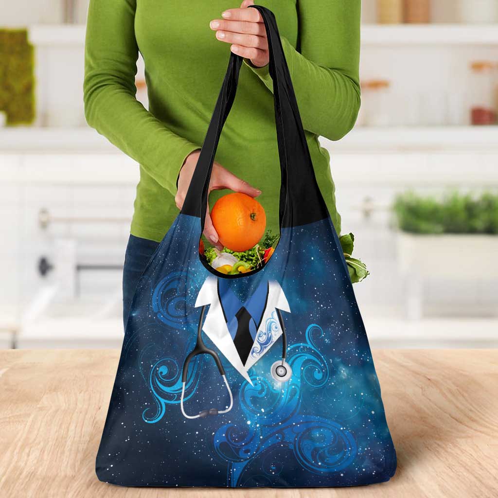 New Zealand Nurses RN Grocery Bag Galaxy Stethoscope Maori Motif LT9 - Polynesian Pride