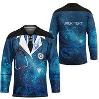 New Zealand Nurses RN Personalised Hockey Jersey Galaxy Stethoscope Maori Motif LT9 - Polynesian Pride