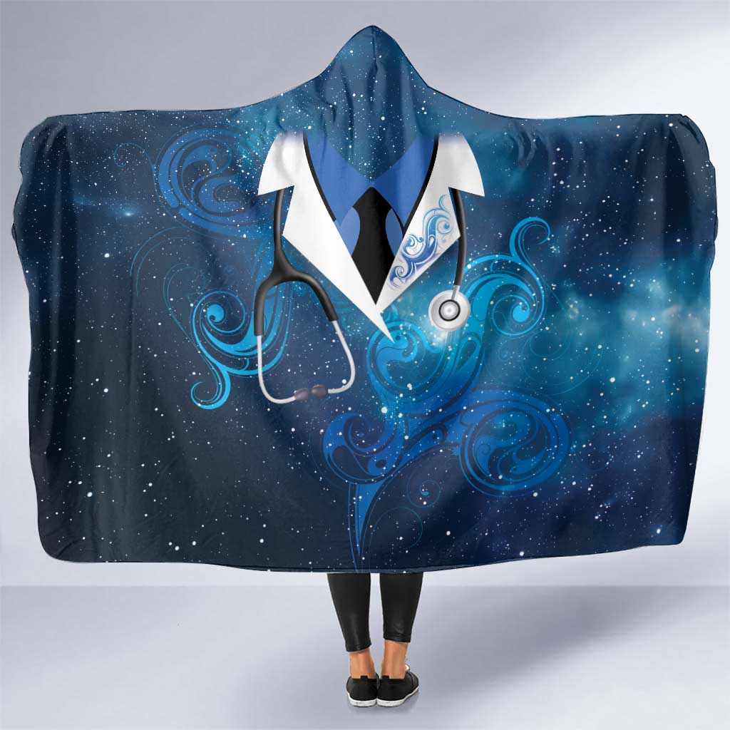 New Zealand Nurses RN Hooded Blanket Galaxy Stethoscope Maori Motif LT9 One Size Galaxy - Polynesian Pride
