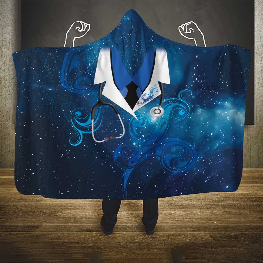 New Zealand Nurses RN Hooded Blanket Galaxy Stethoscope Maori Motif LT9 - Polynesian Pride