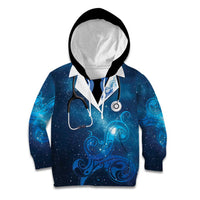 New Zealand Nurses RN Personalised Kid Hoodie Galaxy Stethoscope Maori Motif LT9 Hoodie Galaxy - Polynesian Pride