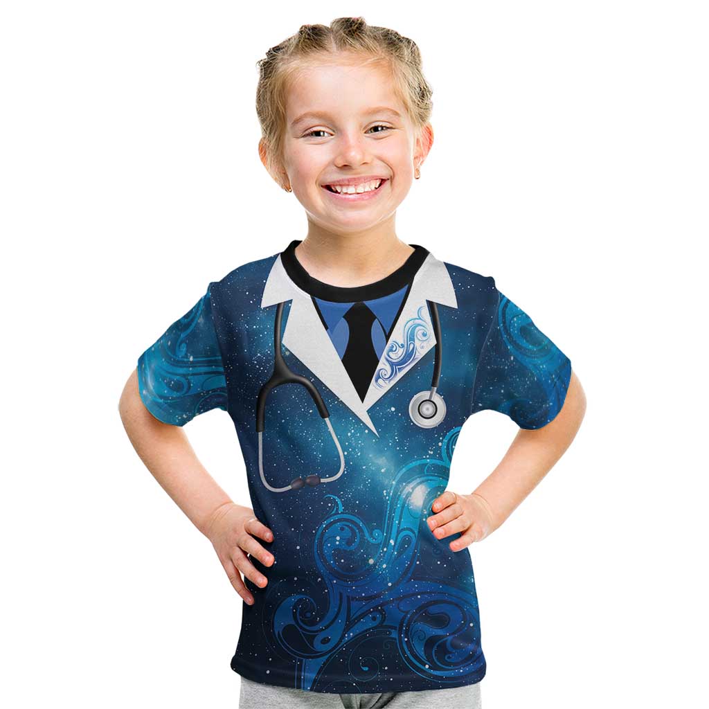 New Zealand Nurses RN Personalised Kid T Shirt Galaxy Stethoscope Maori Motif LT9 Galaxy - Polynesian Pride