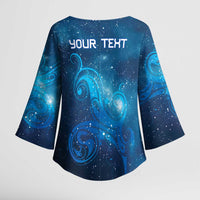 New Zealand Nurses RN Personalised Kimono Sleeve Blouse Galaxy Stethoscope Maori Motif LT9 - Polynesian Pride