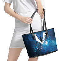 New Zealand Nurses RN Leather Tote Bag Galaxy Stethoscope Maori Motif LT9 - Polynesian Pride