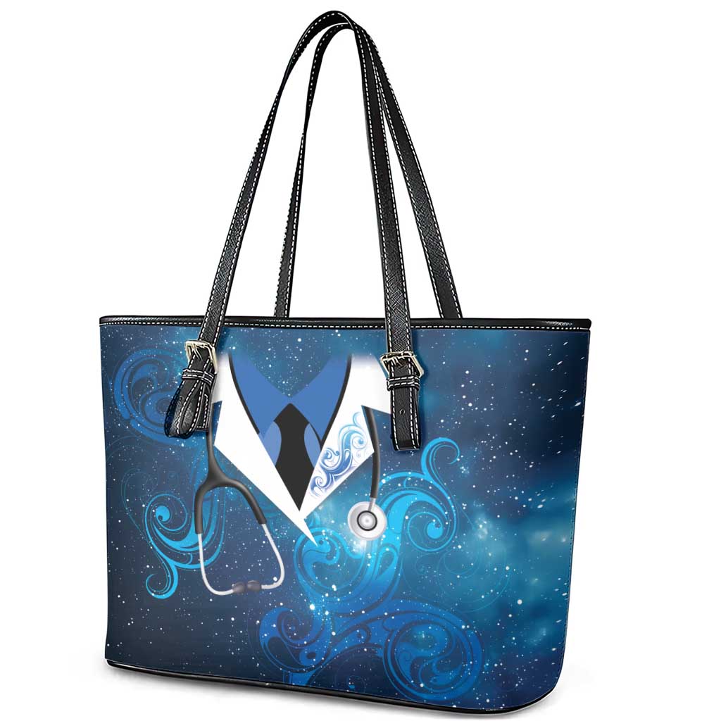 New Zealand Nurses RN Leather Tote Bag Galaxy Stethoscope Maori Motif LT9 - Polynesian Pride