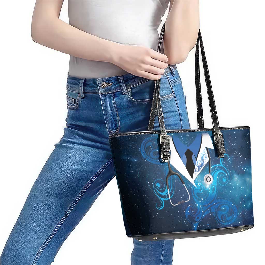 New Zealand Nurses RN Leather Tote Bag Galaxy Stethoscope Maori Motif LT9 - Polynesian Pride