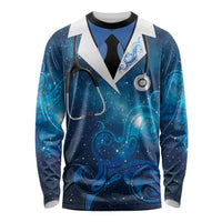 New Zealand Nurses RN Personalised Long Sleeve Shirt Galaxy Stethoscope Maori Motif LT9 Unisex Galaxy - Polynesian Pride