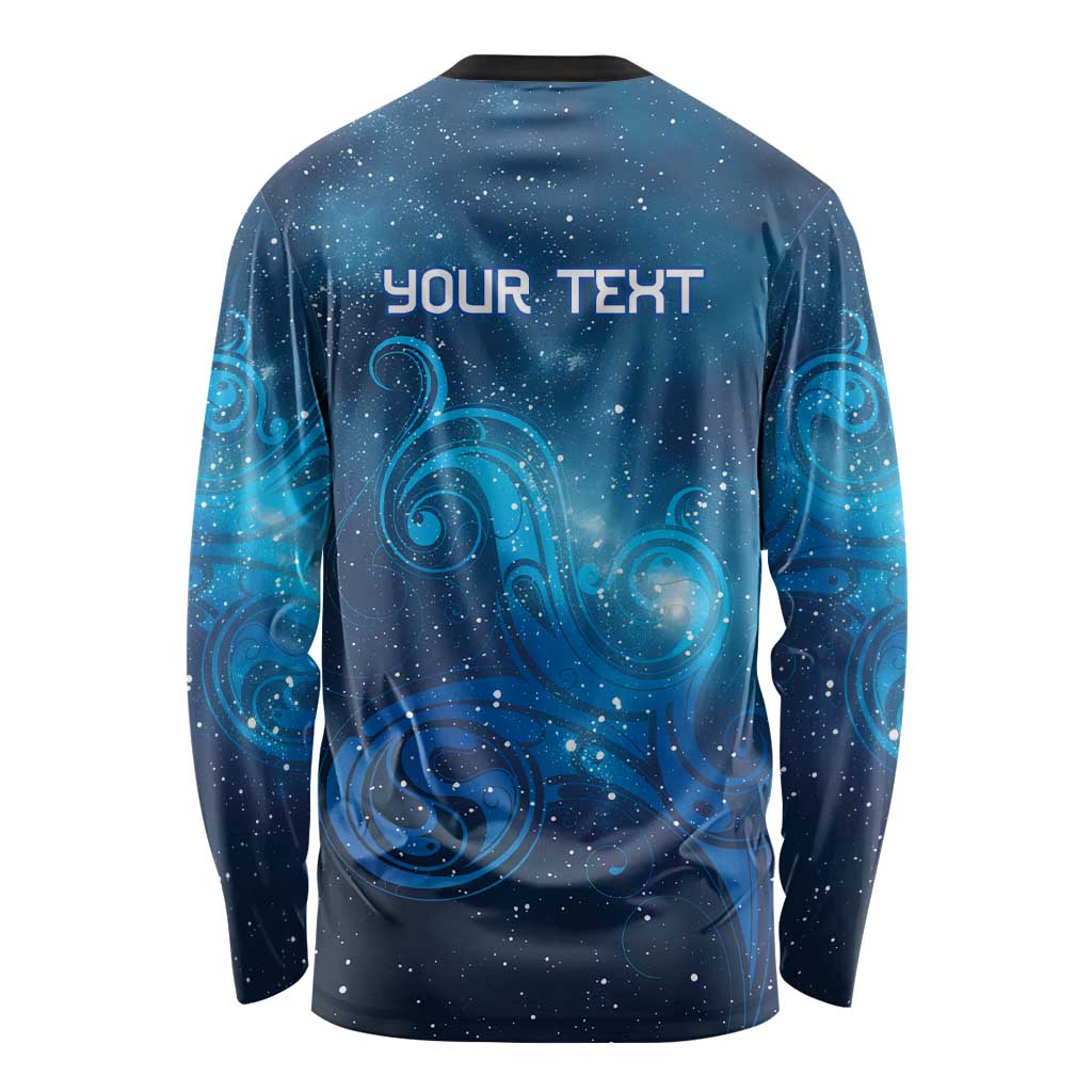 New Zealand Nurses RN Personalised Long Sleeve Shirt Galaxy Stethoscope Maori Motif LT9 - Polynesian Pride