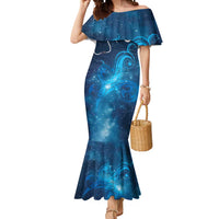 New Zealand Nurses RN Personalised Mermaid Dress Galaxy Stethoscope Maori Motif LT9 Women Galaxy - Polynesian Pride