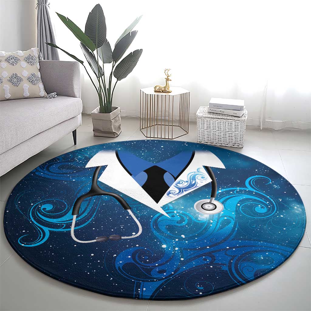 New Zealand Nurses RN Round Carpet Galaxy Stethoscope Maori Motif LT9 - Polynesian Pride