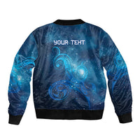 New Zealand Nurses RN Personalised Sleeve Zip Bomber Jacket Galaxy Stethoscope Maori Motif LT9 - Polynesian Pride