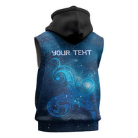 New Zealand Nurses RN Personalised Sleeveless Hoodie Galaxy Stethoscope Maori Motif