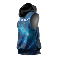 New Zealand Nurses RN Personalised Sleeveless Hoodie Galaxy Stethoscope Maori Motif