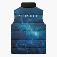 New Zealand Nurses RN Personalised Sleeveless Puffer Jacket Galaxy Stethoscope Maori Motif