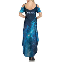New Zealand Nurses RN Personalised Summer Maxi Dress Galaxy Stethoscope Maori Motif LT9 - Polynesian Pride