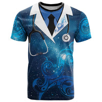 New Zealand Nurses RN Personalised T Shirt Galaxy Stethoscope Maori Motif LT9 Galaxy - Polynesian Pride