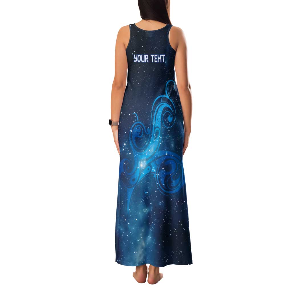 New Zealand Nurses RN Personalised Tank Maxi Dress Galaxy Stethoscope Maori Motif LT9 - Polynesian Pride