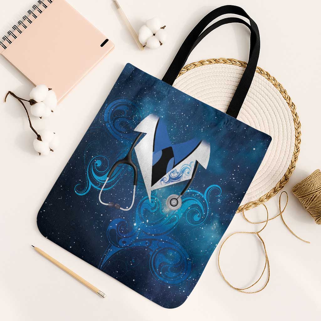 New Zealand Nurses RN Tote Bag Galaxy Stethoscope Maori Motif LT9 Black Strap One Size Galaxy - Polynesian Pride