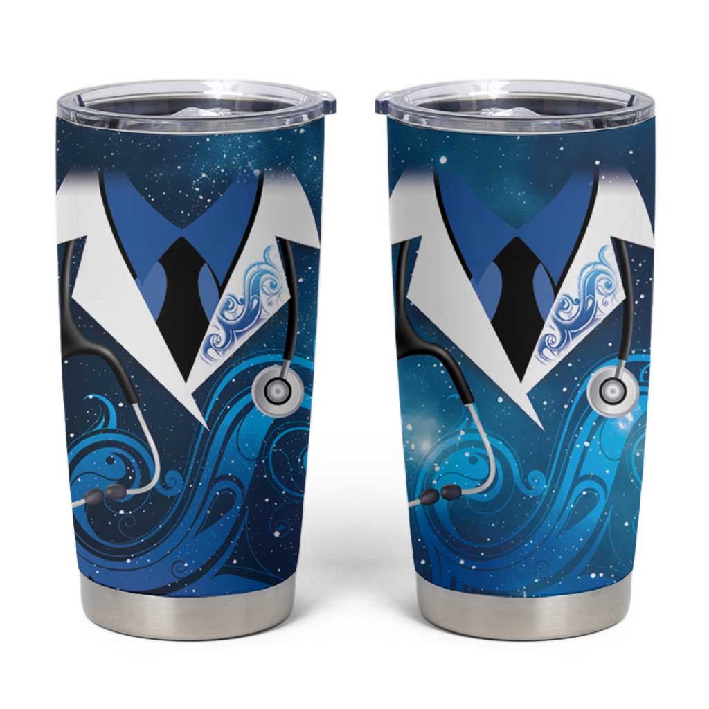 New Zealand Nurses RN Personalised Tumbler Cup Galaxy Stethoscope Maori Motif LT9 Galaxy - Polynesian Pride