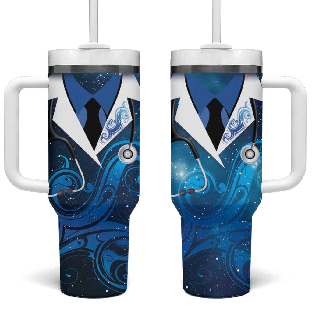 New Zealand Nurses RN Personalised Tumbler With Handle Galaxy Stethoscope Maori Motif LT9 One Size: 40 oz Galaxy - Polynesian Pride