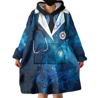 New Zealand Nurses RN Personalised Wearable Blanket Hoodie Galaxy Stethoscope Maori Motif LT9 - Polynesian Pride