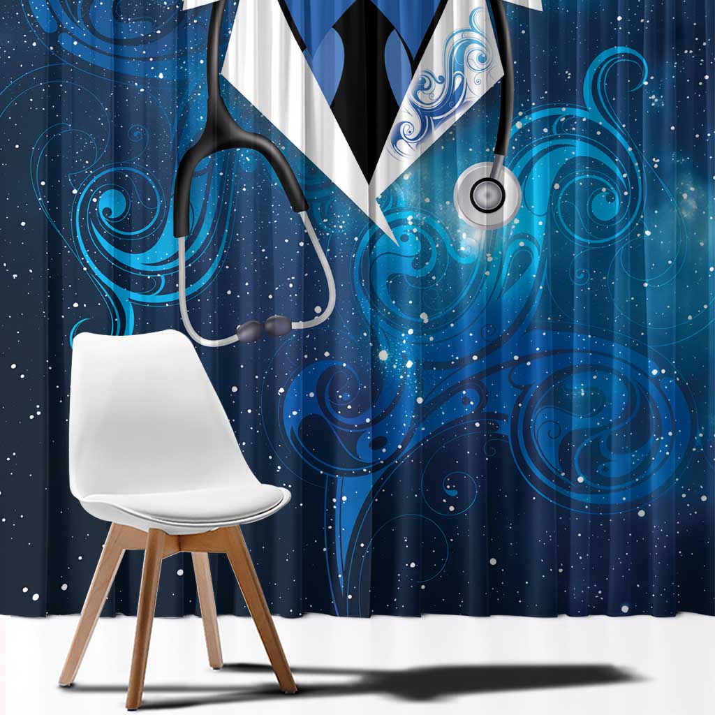 New Zealand Nurses RN Window Curtain Galaxy Stethoscope Maori Motif LT9 - Polynesian Pride