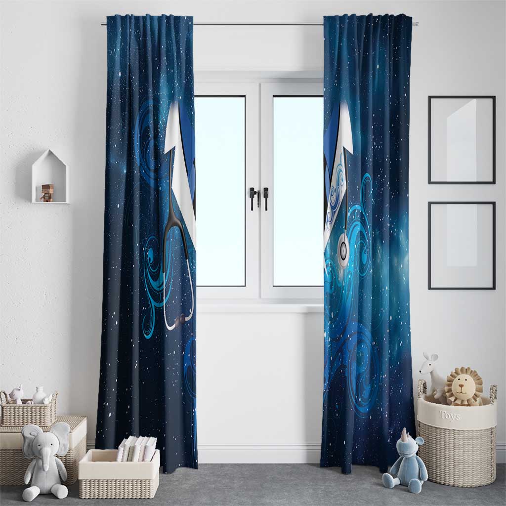 New Zealand Nurses RN Window Curtain Galaxy Stethoscope Maori Motif LT9 - Polynesian Pride