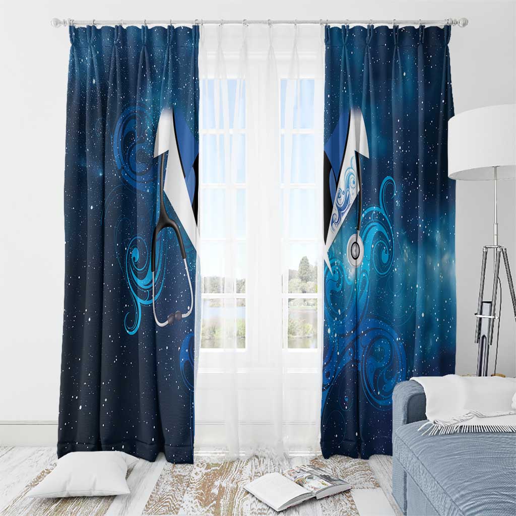 New Zealand Nurses RN Window Curtain Galaxy Stethoscope Maori Motif LT9 - Polynesian Pride