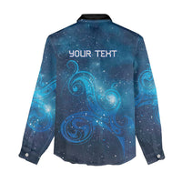 New Zealand Nurses RN Personalised Women Casual Shirt Galaxy Stethoscope Maori Motif