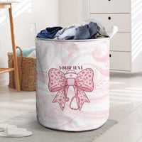 New Zealand Nurses RN Personalised Laundry Basket Pink Stethoscope Coquette Bow Maori Motif