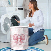 New Zealand Nurses RN Personalised Laundry Basket Pink Stethoscope Coquette Bow Maori Motif