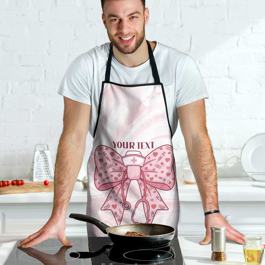 New Zealand Nurses RN Personalised Apron Pink Stethoscope Coquette Bow Maori Motif LT9 - Polynesian Pride