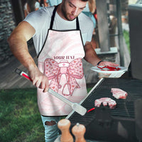 New Zealand Nurses RN Personalised Apron Pink Stethoscope Coquette Bow Maori Motif LT9 - Polynesian Pride
