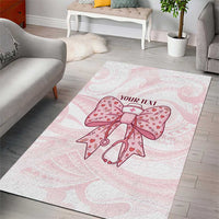 New Zealand Nurses RN Personalised Area Rug Pink Stethoscope Coquette Bow Maori Motif LT9 - Polynesian Pride