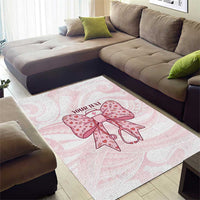 New Zealand Nurses RN Personalised Area Rug Pink Stethoscope Coquette Bow Maori Motif LT9 - Polynesian Pride