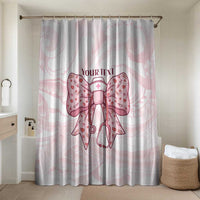 New Zealand Nurses RN Personalised Bathroom Set Pink Stethoscope Coquette Bow Maori Motif LT9 Shower Curtain Only Pink - Polynesian Pride