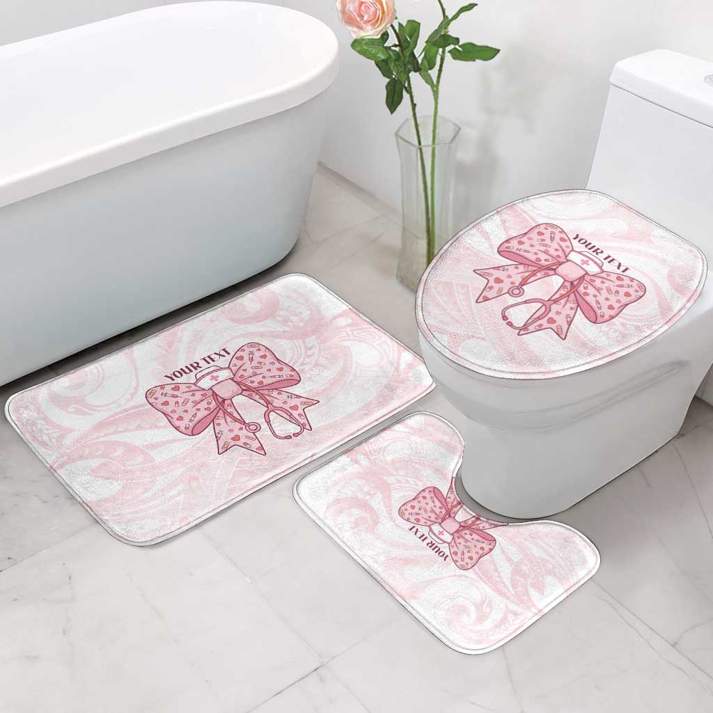 New Zealand Nurses RN Personalised Bathroom Set Pink Stethoscope Coquette Bow Maori Motif LT9 - Polynesian Pride