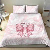 New Zealand Nurses RN Personalised Bedding Set Pink Stethoscope Coquette Bow Maori Motif